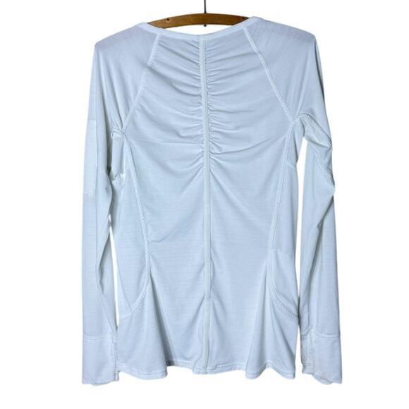 Athleta Women’s Sz M Pacifica Rashguard Top White Long Sleeve Half Zip 594399 - Picture 8 of 8